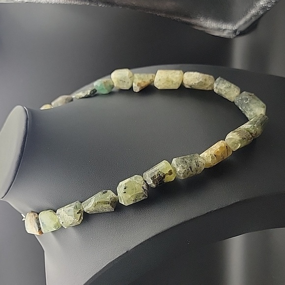 Faceted Agate Prehnite 734 Cts Beaded Natural Gemstone Necklace Unisex Crystal - Picture 5 of 11
